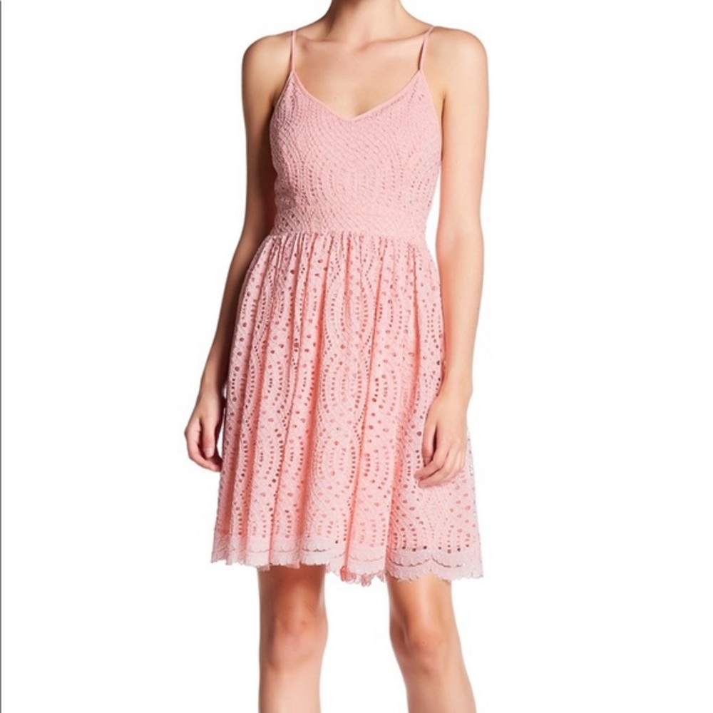 Pink lace dress